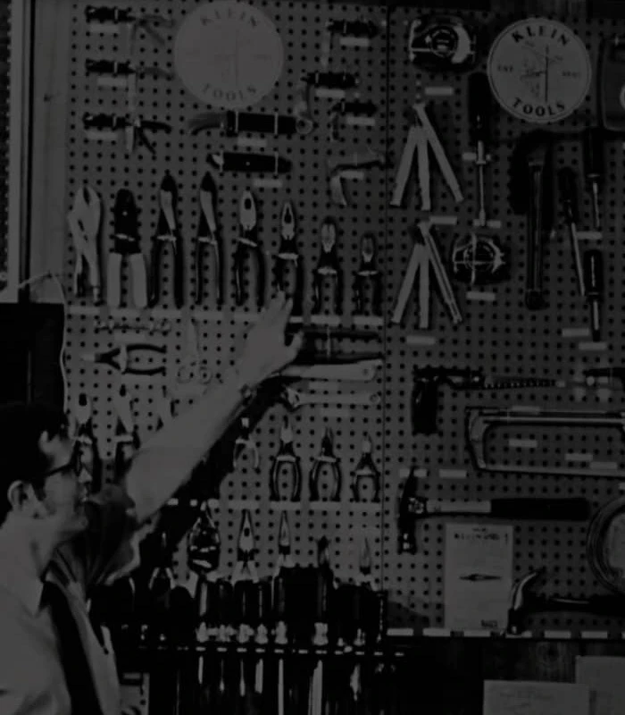 old time tool supplier showing Klein Tools on rack